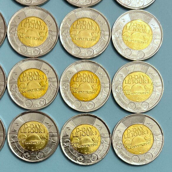 Canada 2019 Uncirculated '75th Anniversary of D-Day'  Roll of 25 x $2 Toonies! - Picture 10 of 16